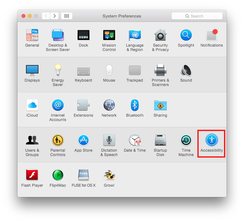 Fig 2 - Apple OS X 10.10 Yosemite - Subtitles and captions - System Preferences Accessibility