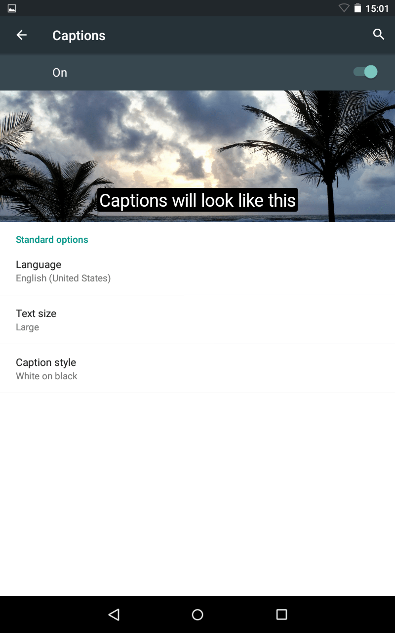 Fig 3 - Android Lollipop 5.0.0 - Captions - Captions