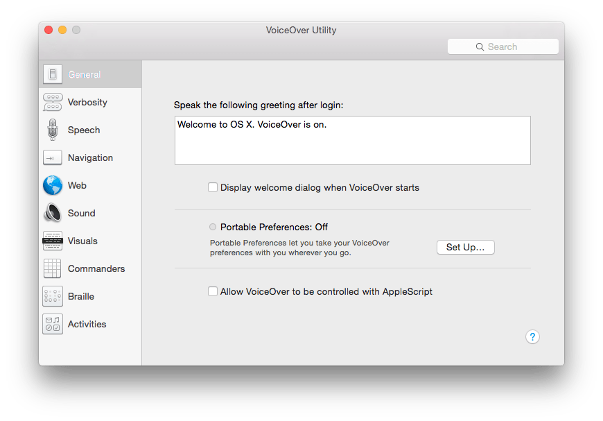 Fig 4 - Apple OS X 10.10 Yosemite - Making your computer talk - Voiceover Utility