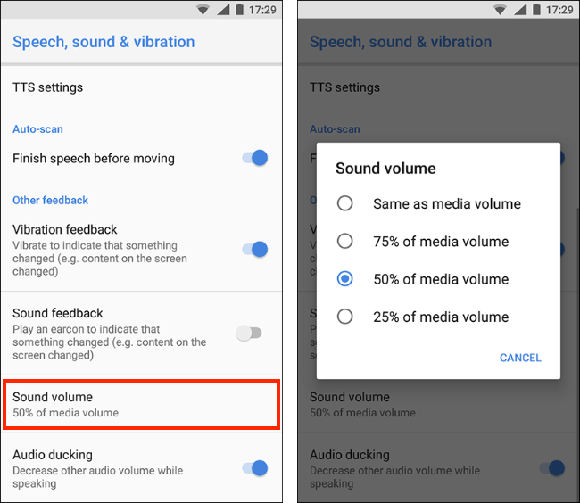 Tap Sound volume, choose volume setting