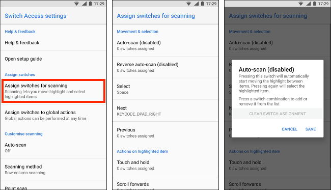 Tap Assign Switches, select an action, choose a switch