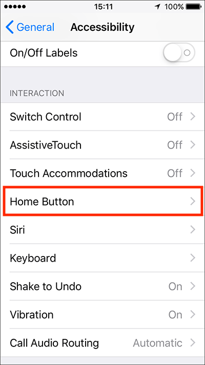 Tap Home Button