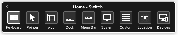 The Switch Control on-screen menu