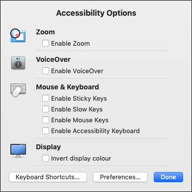 The Accessibility shortcut window