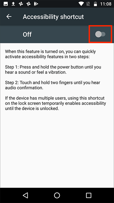  Android 7 Nougat – Accessibility shortcut Fig 2