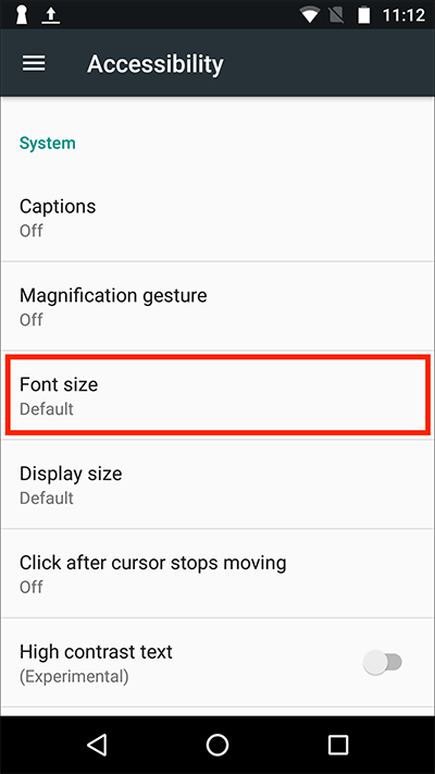 Fig 3 - Android 7 Nougat – Large text