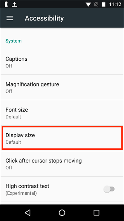 Fig 7 - Android 7 Nougat – Large text