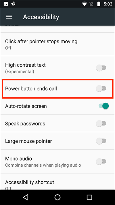Android 7 Nougat – Power button ends call Fig 1