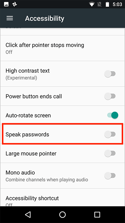 Android 7 Nougat – Speak passwords Fig 1
