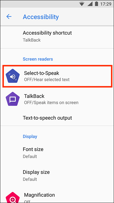 use speak password on android