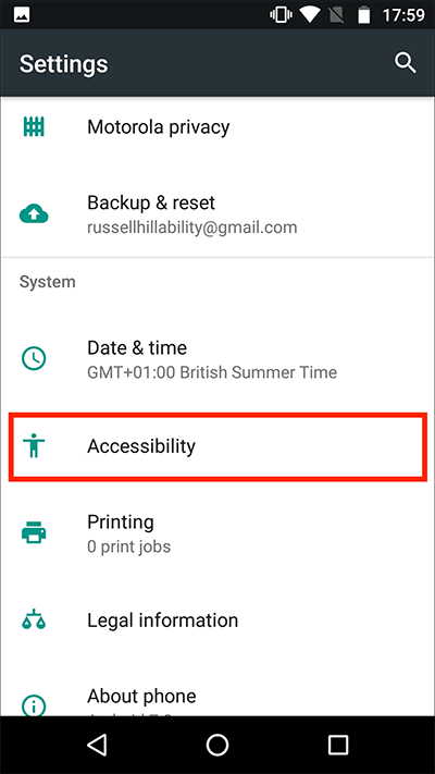 Android – How to open the Accessibility Settings Fig 2