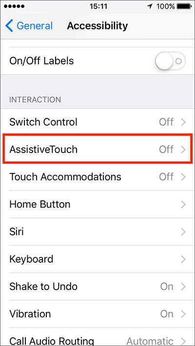 AssistiveTouch – iPhone/iPad/iPod Touch iOS 10, iOS 11 Fig 2