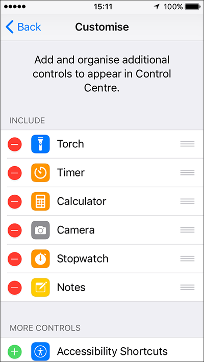 Control Centre – iPhone/iPad/iPod Touch iOS 12 Fig 4