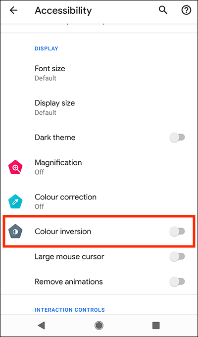 How to turn on Classic Invert on Android