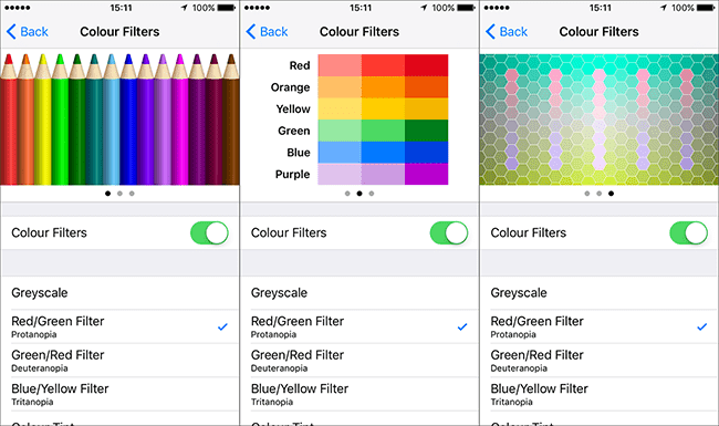 Fig 10 - Colour Filters – iPhone/iPad/iPod Touch iOS 10