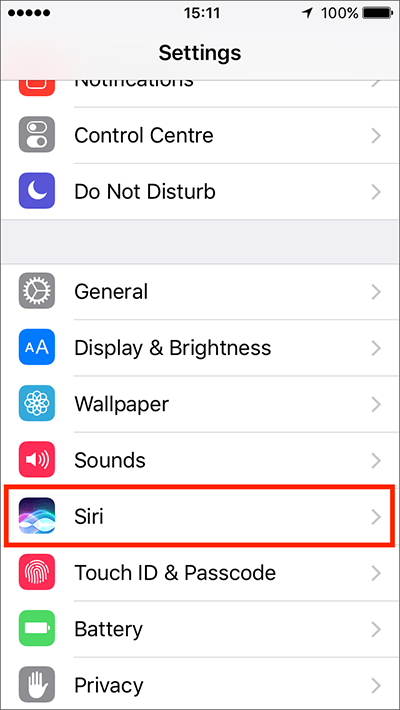 Fig 2 - Siri – iPhone/iPad/iPod Touch iOS 10