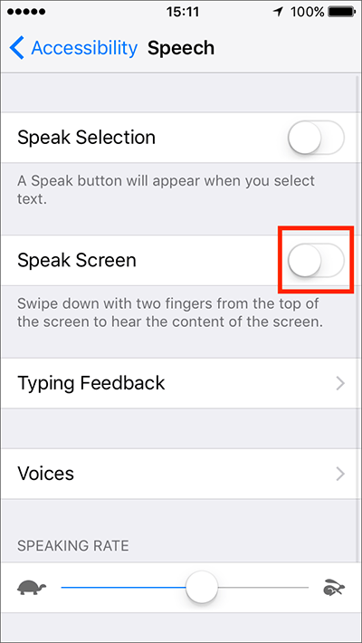 text to speech apple ios 10.2