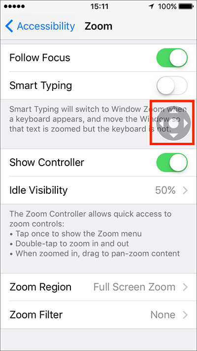The Zoom Controller visible on screen