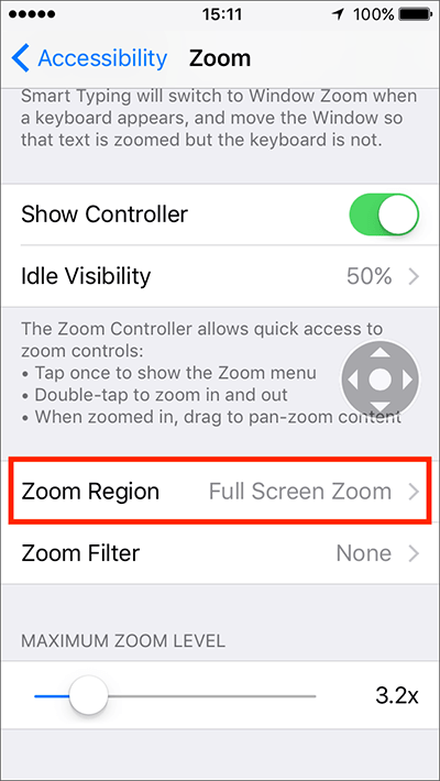 Tap Zoom Region