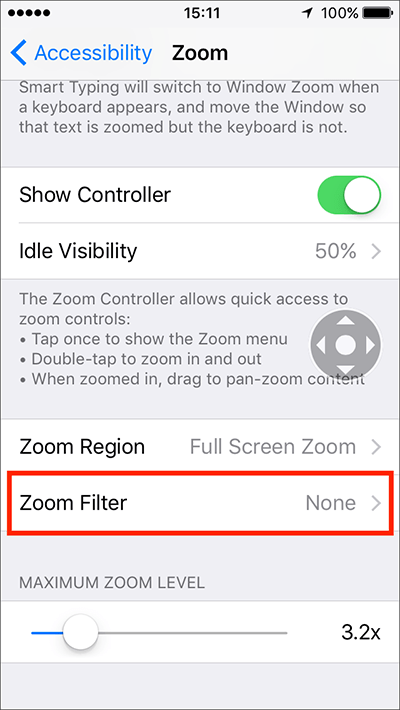 Tap Zoom Filter