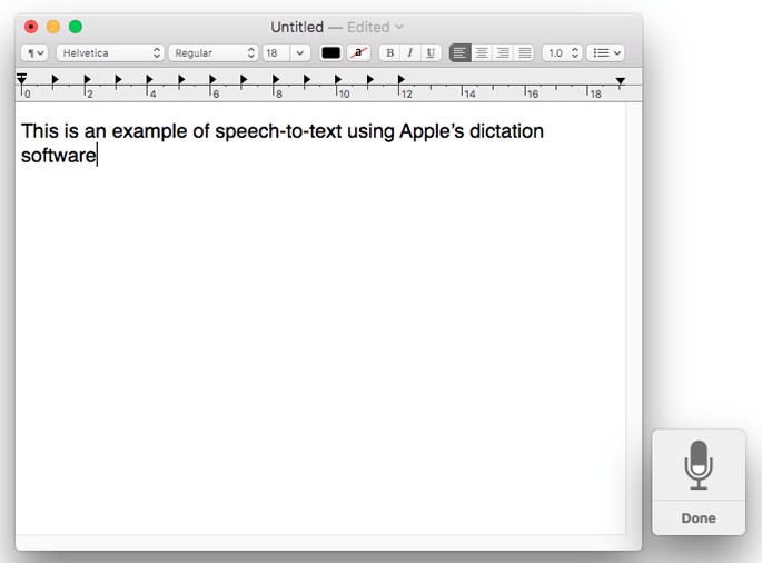 Fig 5 - macOS 10.12 Sierra – Dictating text