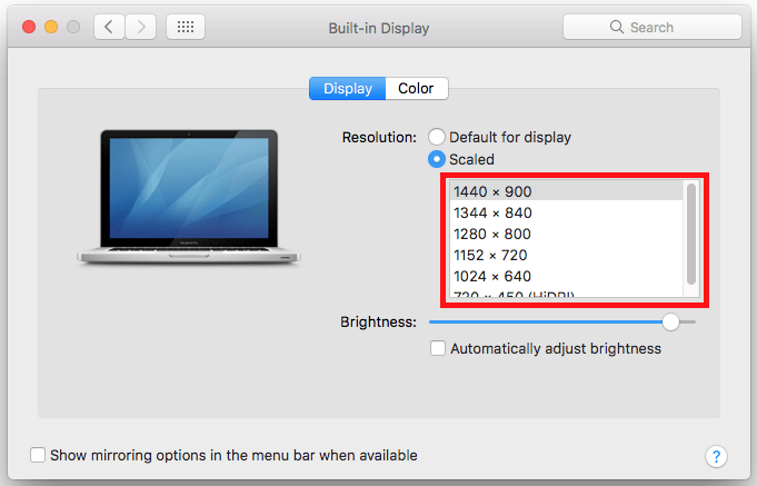 mac increase font size high sierra