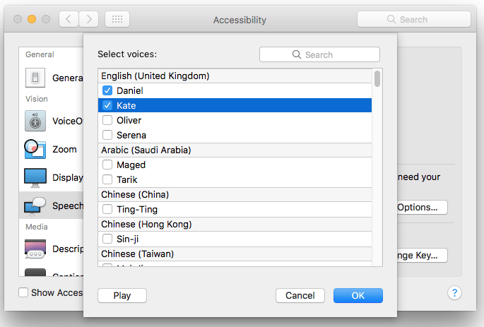 Fig 18 - macOS Mojave – Making your computer talk