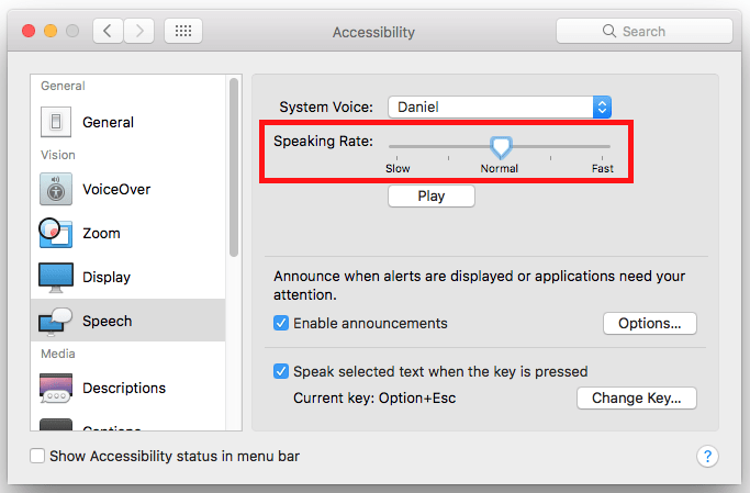 Fig 19 - macOS 10.12 Sierra – Making your computer talk