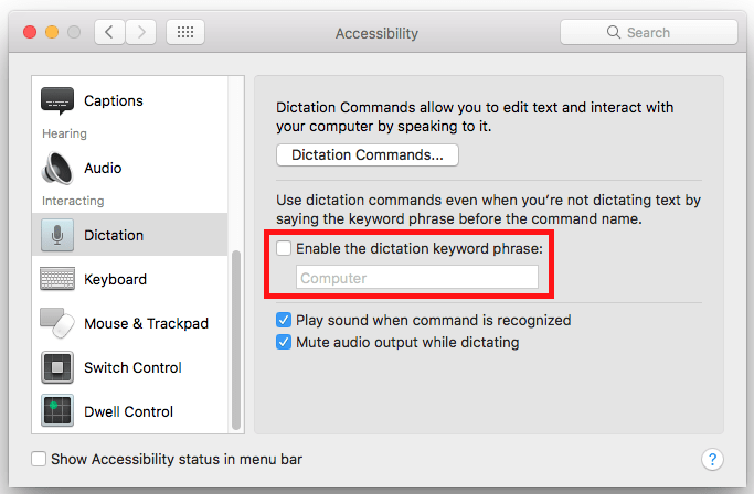 how to enable voice dictation on mac