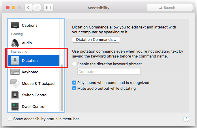 Fig 9 - macOS 10.12 Sierra – Using voice commands