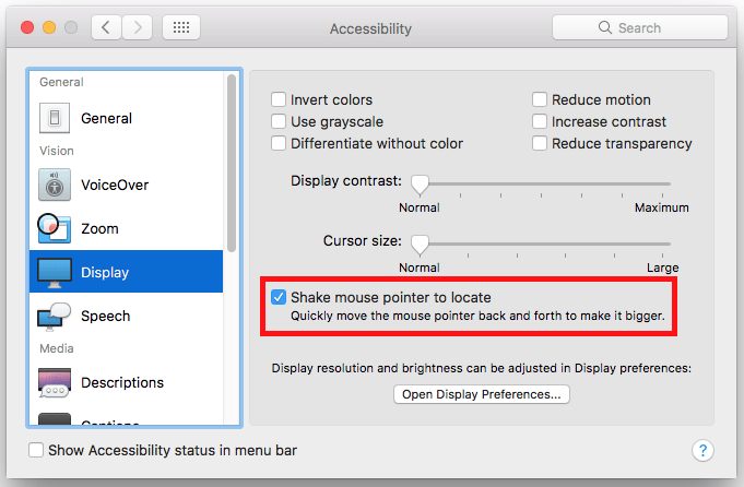 how to change mac cursor visual