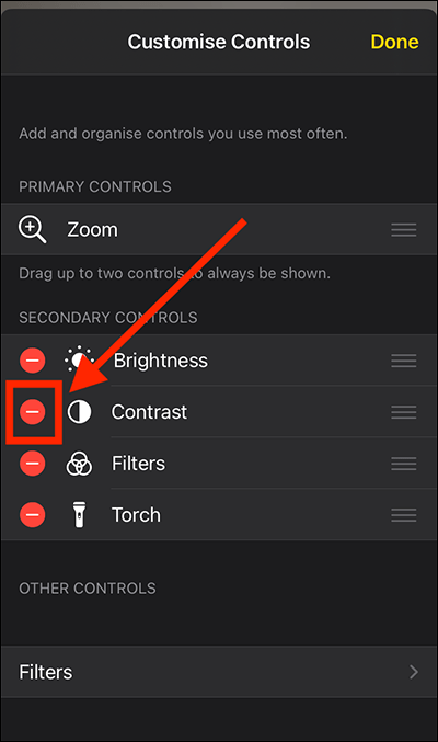 iphone add magnifier to control