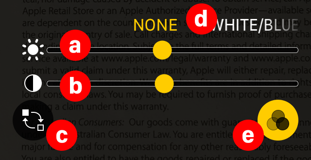 Magnifier colour options