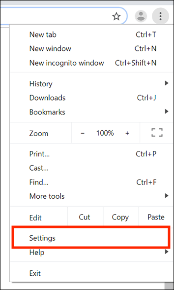 Click on the Menu button then select Settings