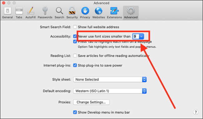 How to make text bigger in Safari for all webpages