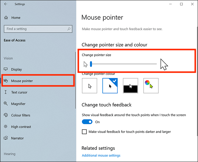 how to make mouse bigger on windows 10
