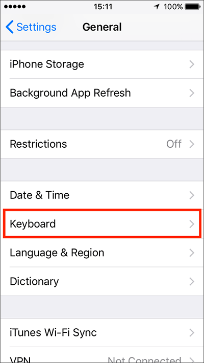One-handed keyboard – iPhone iOS 11 Fig 6