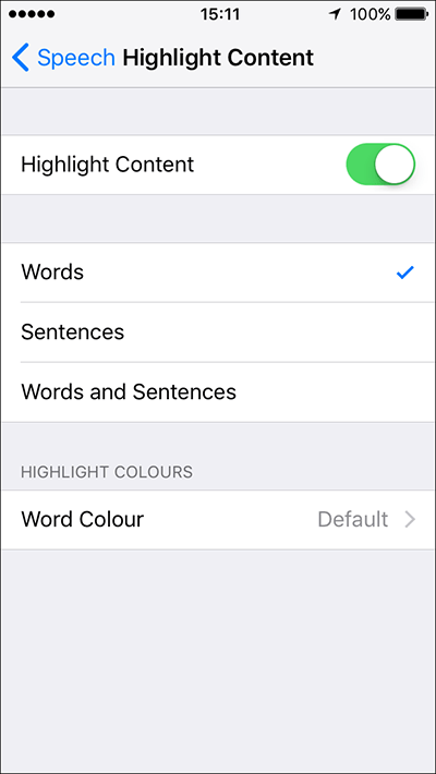 Speak Selection – iPhone/iPad/iPod Touch iOS 10, iOS 11 Fig 5