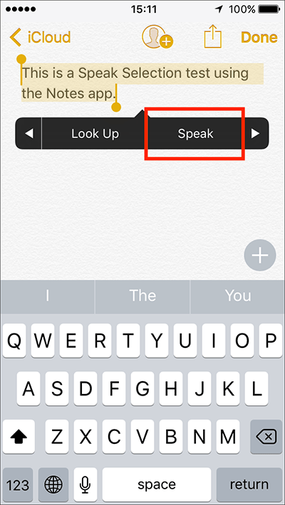 Speak Selection – iPhone/iPad/iPod Touch iOS 12 Fig 8