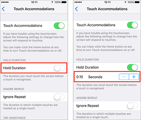 Touch Accommodations – iPhone/iPad/iPod Touch iOS 10, iOS 11 Fig 3