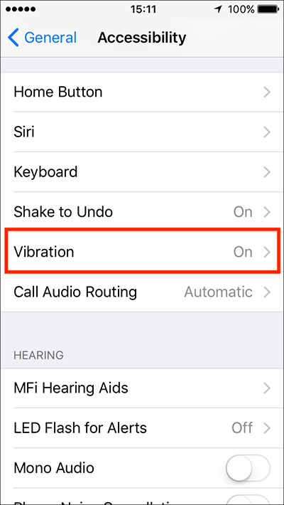 Vibration – iPhone Fig 1
