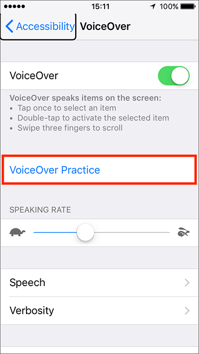VoiceOver – iPhone/iPad/iPod Touch iOS 12 Fig 3