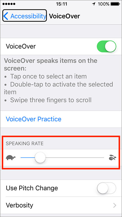 VoiceOver – iPhone/iPad/iPod Touch iOS 10 Fig 5