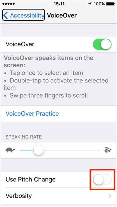 VoiceOver – iPhone/iPad/iPod Touch iOS 10 Fig 6