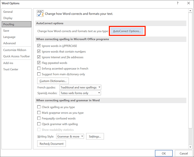 Word for Office 365 - Typing less (Windows) Fig 4