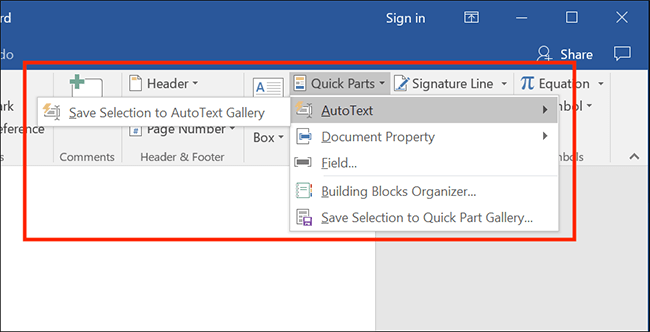 Word for Office 365 - Typing less (Windows) Fig 9