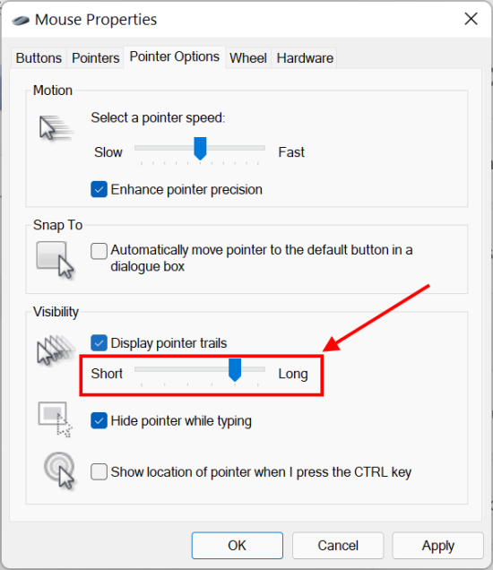 Turn On or Off Mouse Pointer Trails in Windows 11 Tutorial