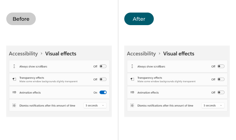 How to turn off Animation effects in Windows 11 | My Computer My Way