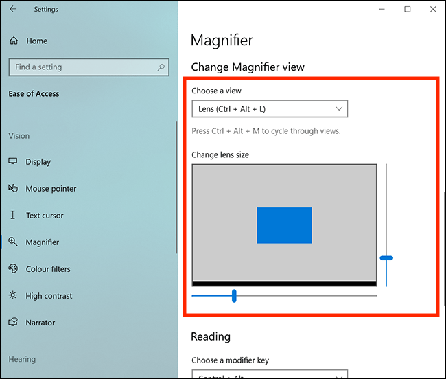 windows 10 screen magnification