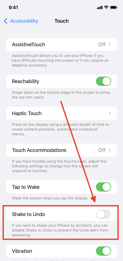 How to disable 'Shake to Undo' on iPhone and iPad